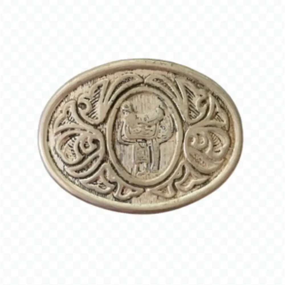 Vintage Avon Western‎ Cowboy Saddle Filigree Belt Buckle Silver Tone