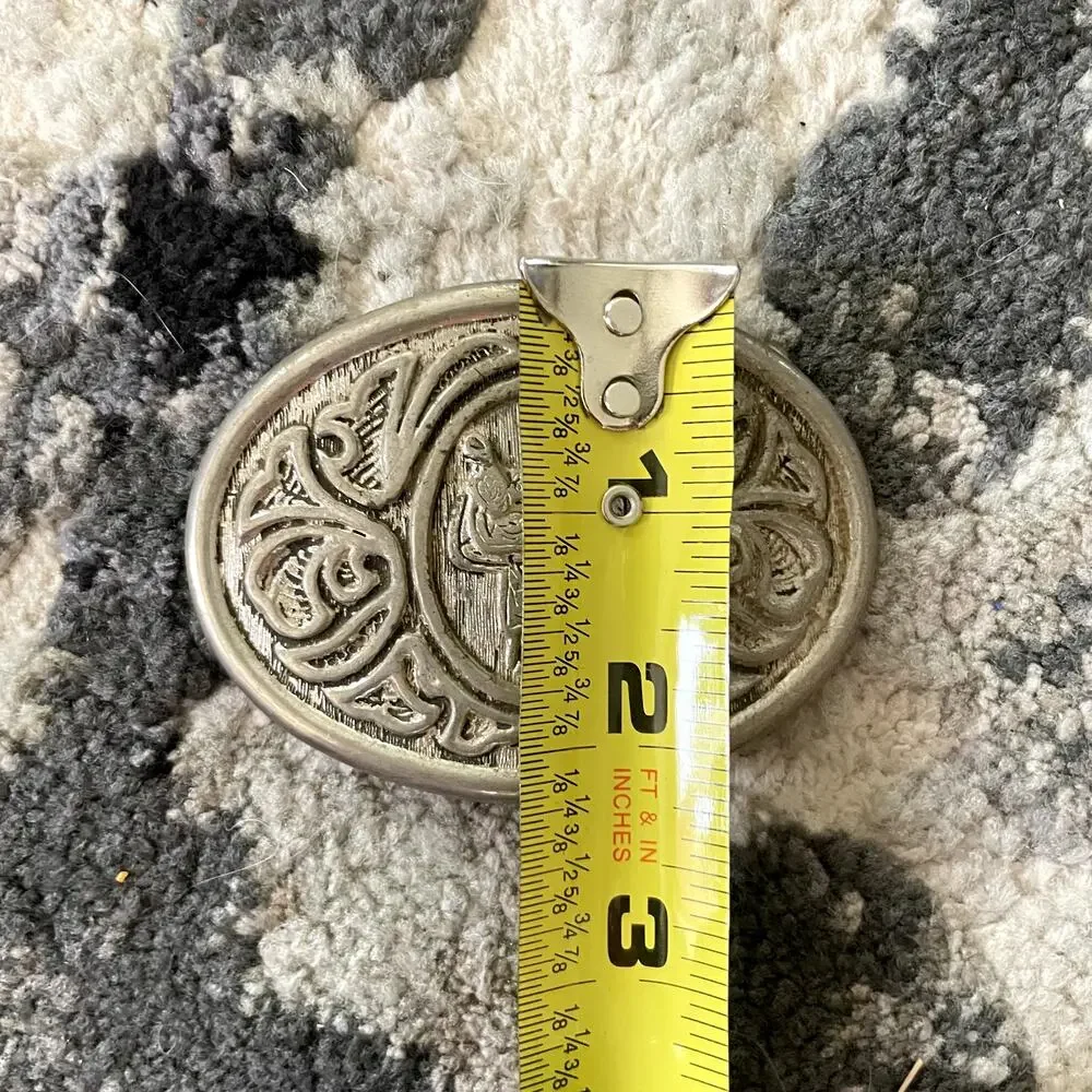 Vintage Avon Western‎ Cowboy Saddle Filigree Belt Buckle Silver Tone