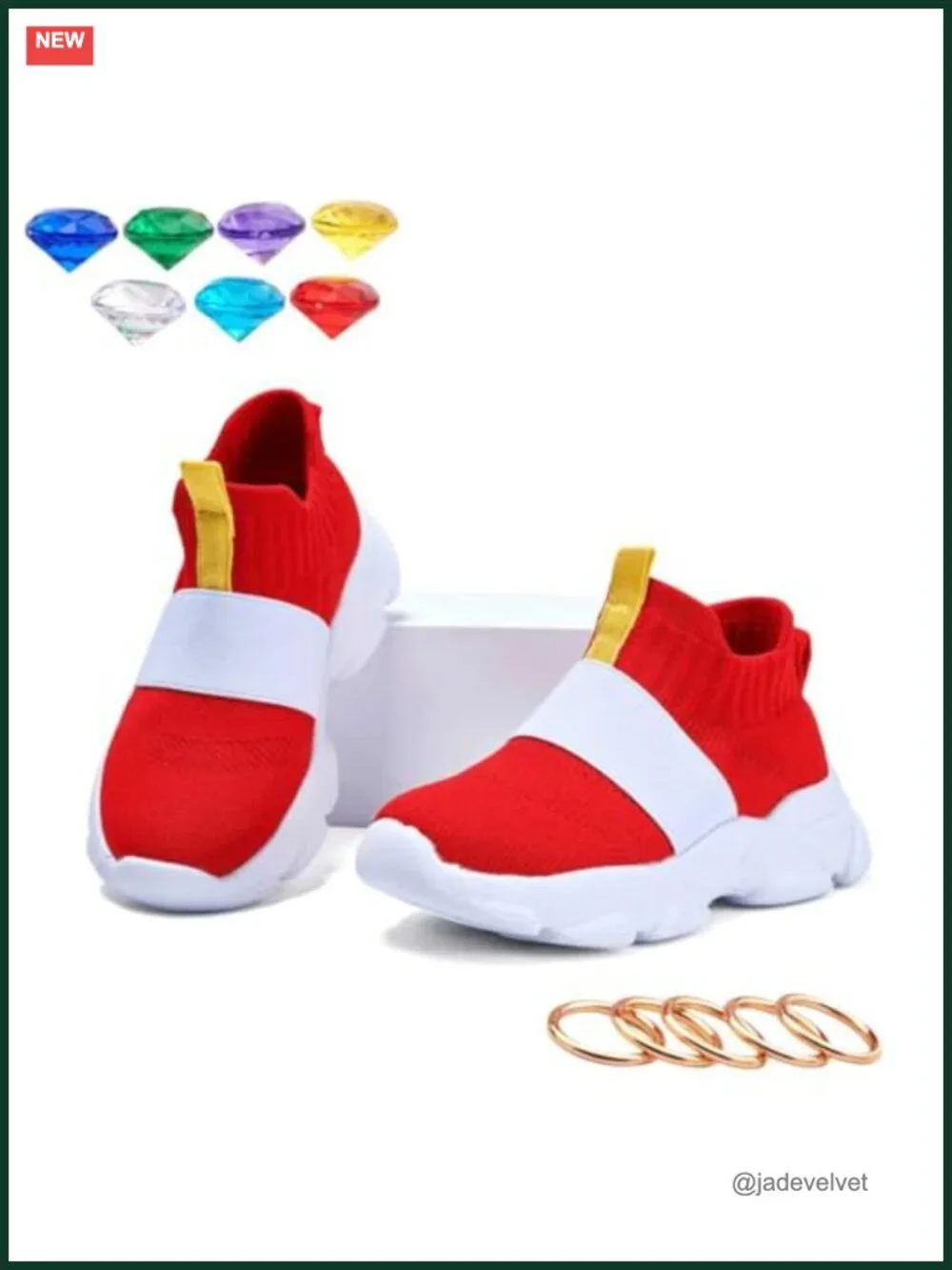 Kids Boys Girls Sneakers with Rings & Gems Running Walking