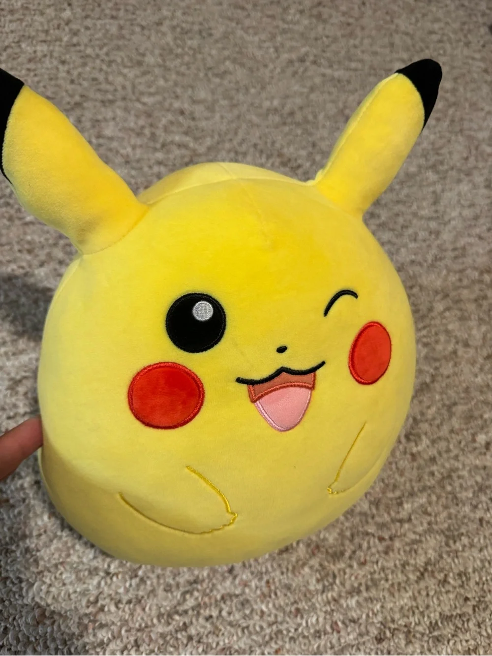 Pikachu Yellow Plush Toy - Cute Winking Pocket Monster