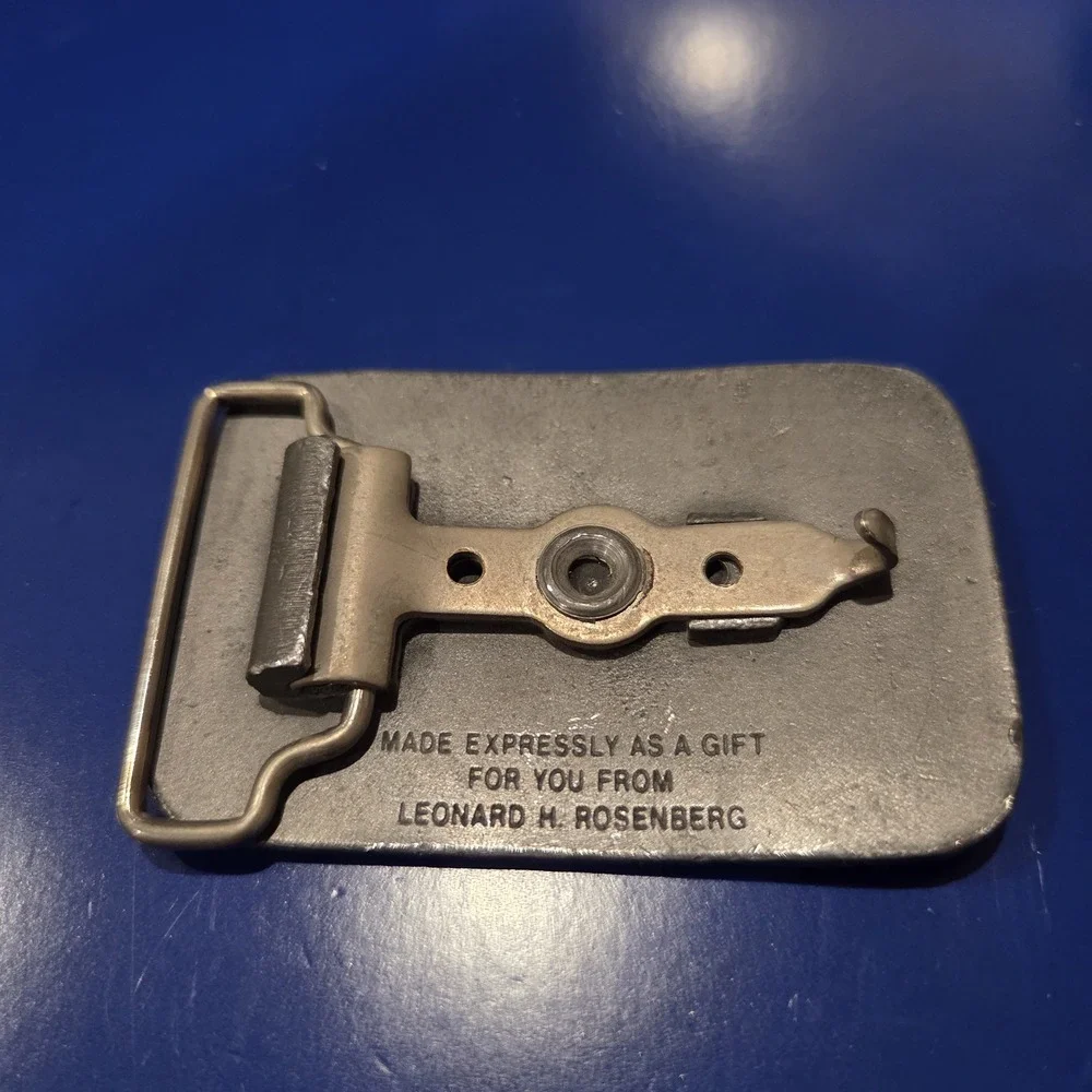 Pewter Sailboat Sailing Scene Belt Buckle Rectangular Nautical