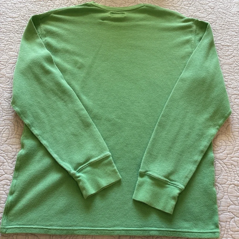 Polo Ralph Lauren Mens XL Green Waffle Thermal Long Sleeve Shirt