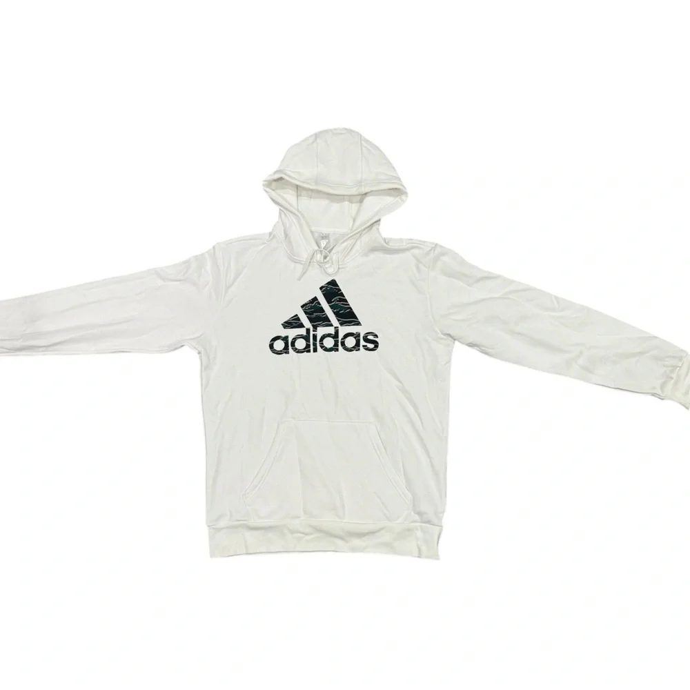 Adidas Men's White Hoodie Sweater - Women's Size Medium