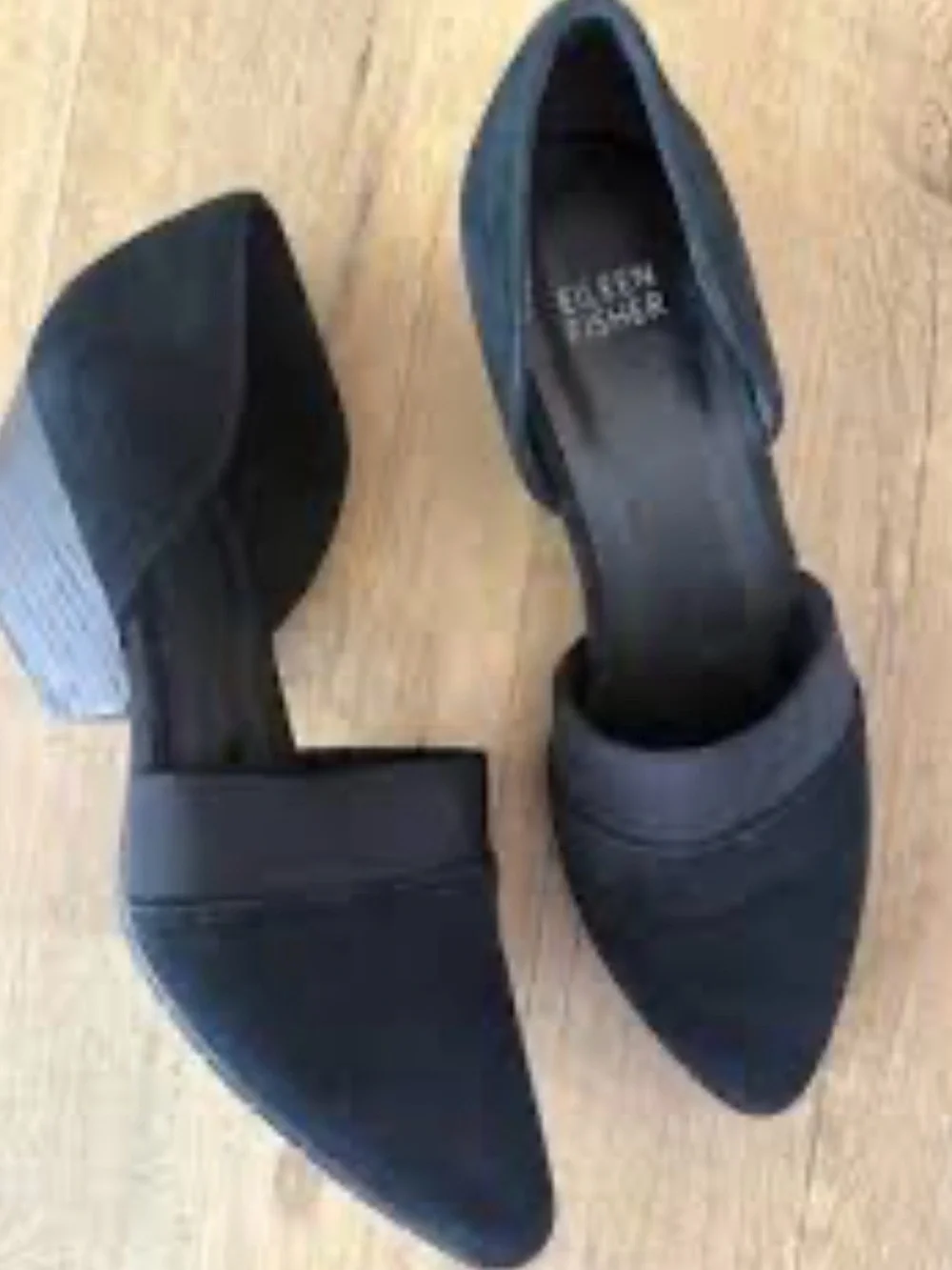 Eileen Fisher Black Pointed D'Orsay Flats