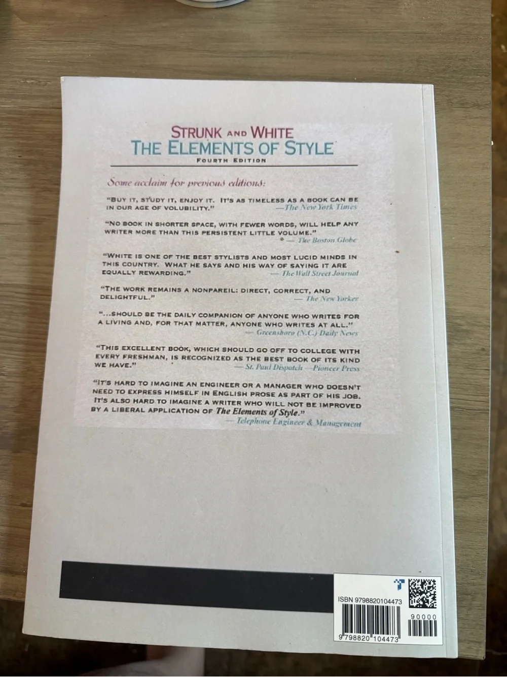 The Elements of Style Paperback Notebook — White