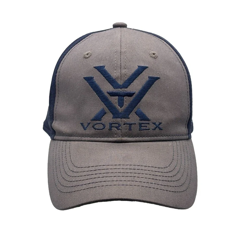 Vortex Optics Hat Snapback Cap Grey Navy Blue Embroidered Logo Tactical OSFM