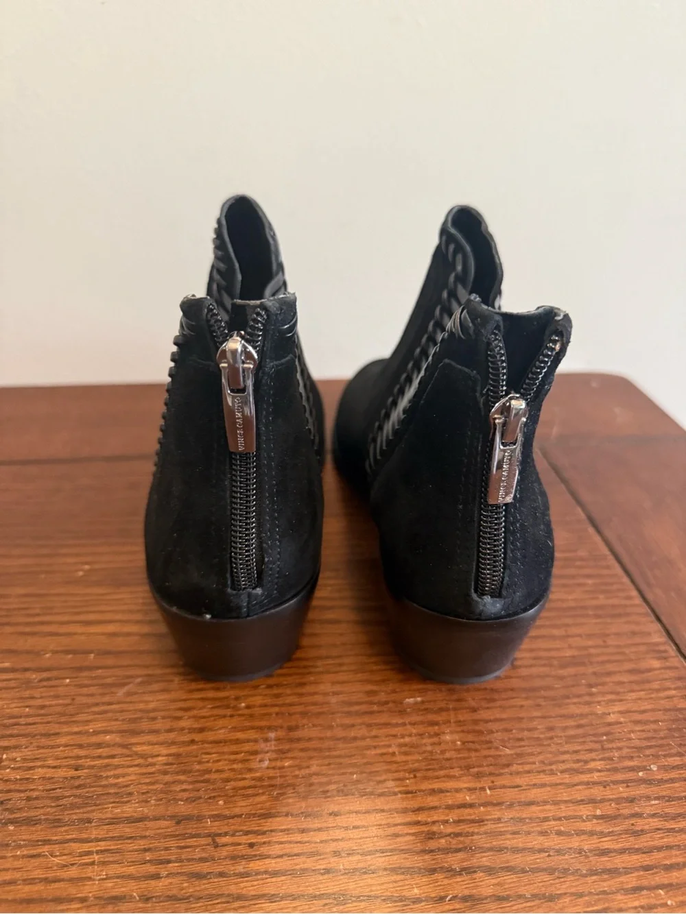 Vince Camuto Black Suede Ankle Boot with Braided Detail New 7