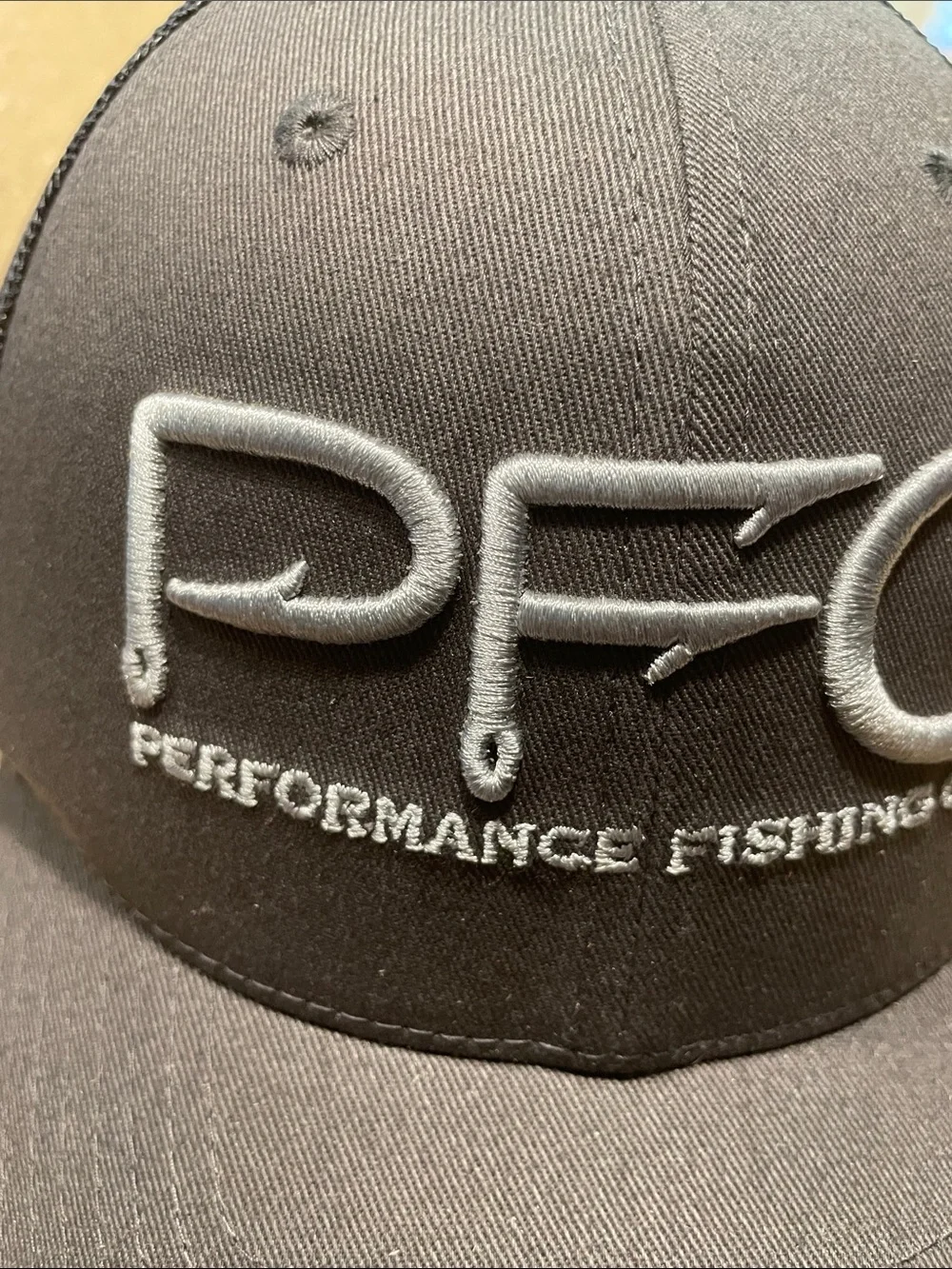 Columbia PFG Black, Gray Mesh Snapback Hat with Silver Embroidery