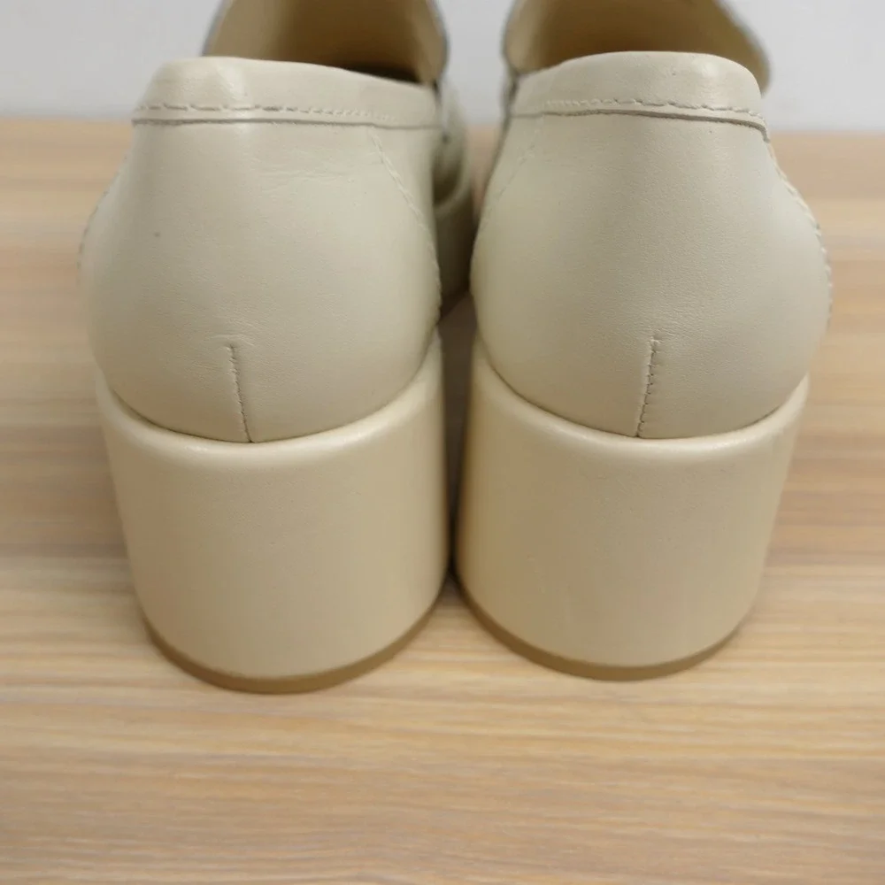 Dolce Vita Womens Platform Penny Loafers 8.5 Cream Y2K Cyber Prep Chunky Retro