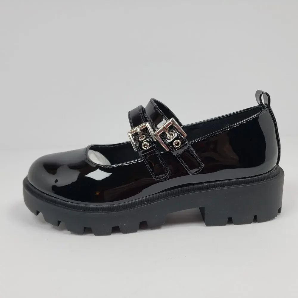 Sonoma Goods For Life Ayvaa Girls Size 2Y Black Chunky Platform Mary Jane Shoes