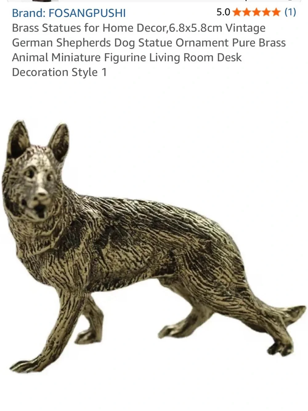 Brass German Shepherd detailed german