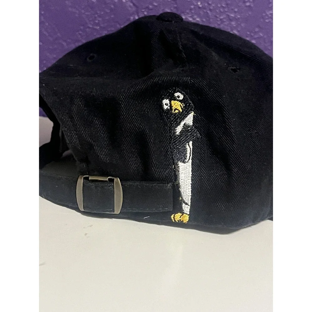 Vintage 90 Pittsburgh Penguins Strapback Hat NHL Sports Specialties Blockhead
