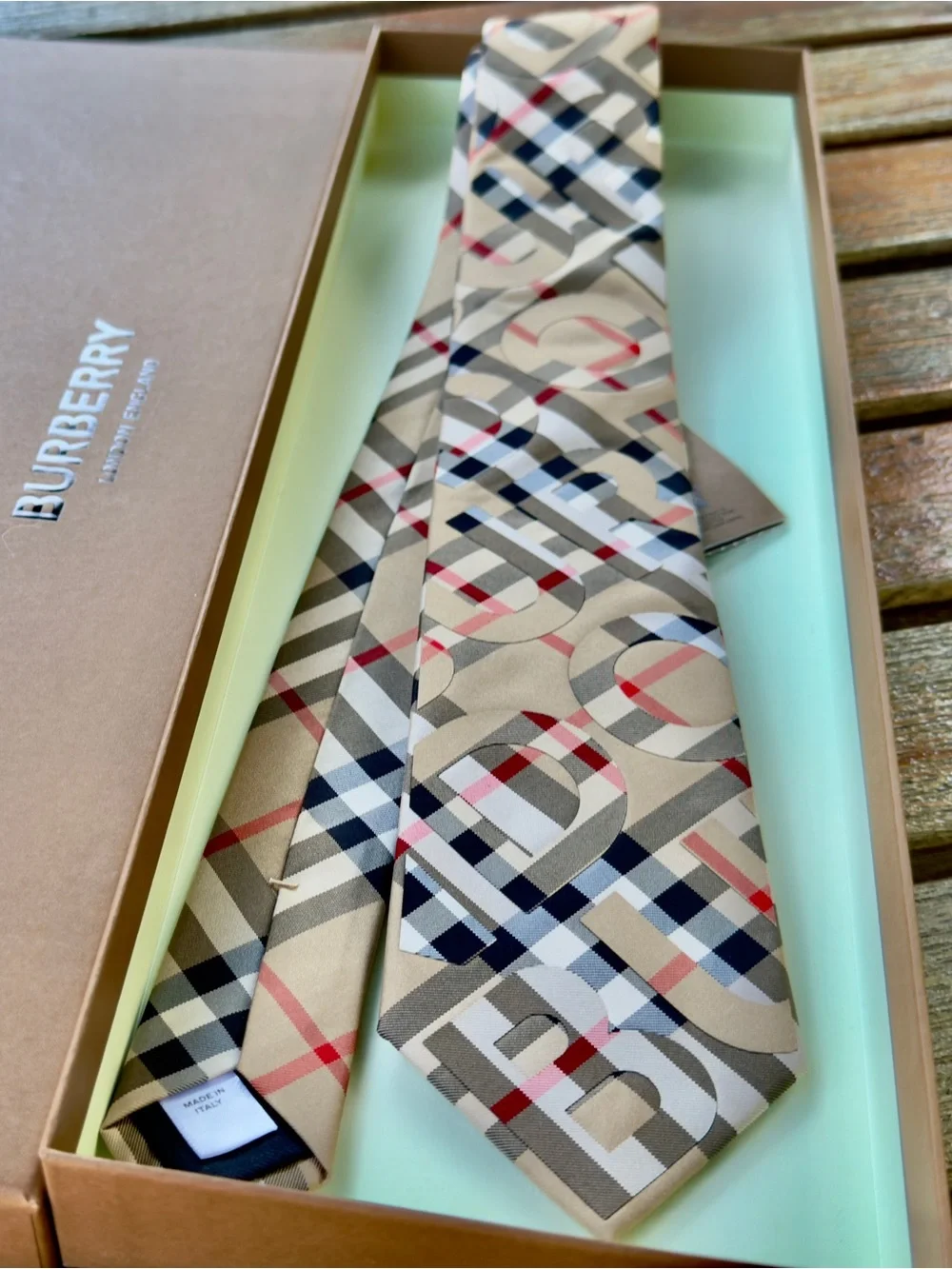 🔥TB SUMMER 26🔥🆕💯LIMITED EDIT BURBERRY HORSEFERRY PATCHWORK NVA CHECK ARTISAN TIE
