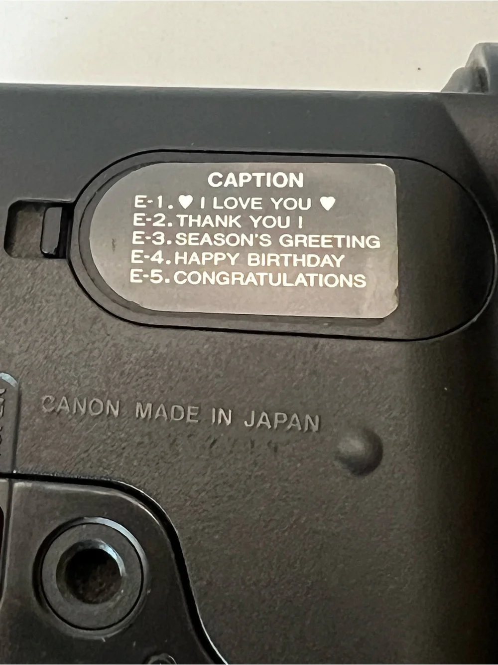 Canon form caption