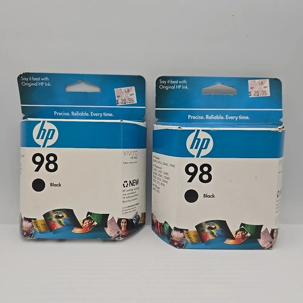 Genuine HP 98 Black Photosmart 2570 8038 8053 D5160‎ (Exp 12/2010) Lot Of 2