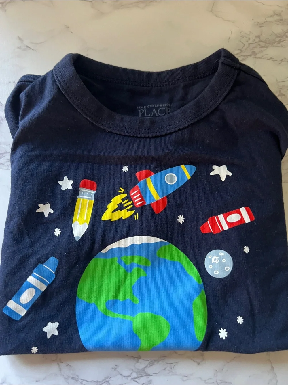 The Children's Place Navy Space & Planet Graphic Tee