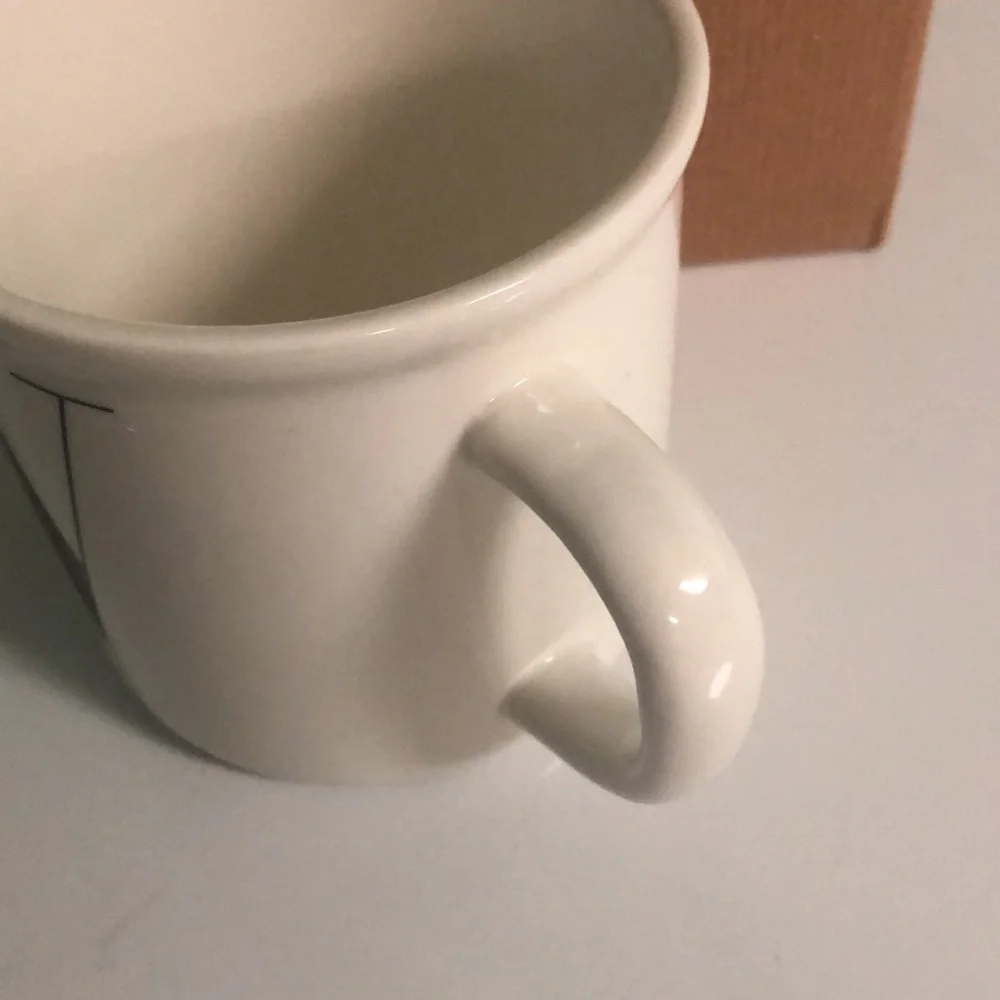NIB Pottery Barn Initial Mug “V”