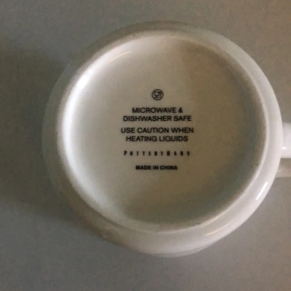 NIB Pottery Barn Initial Mug “V”