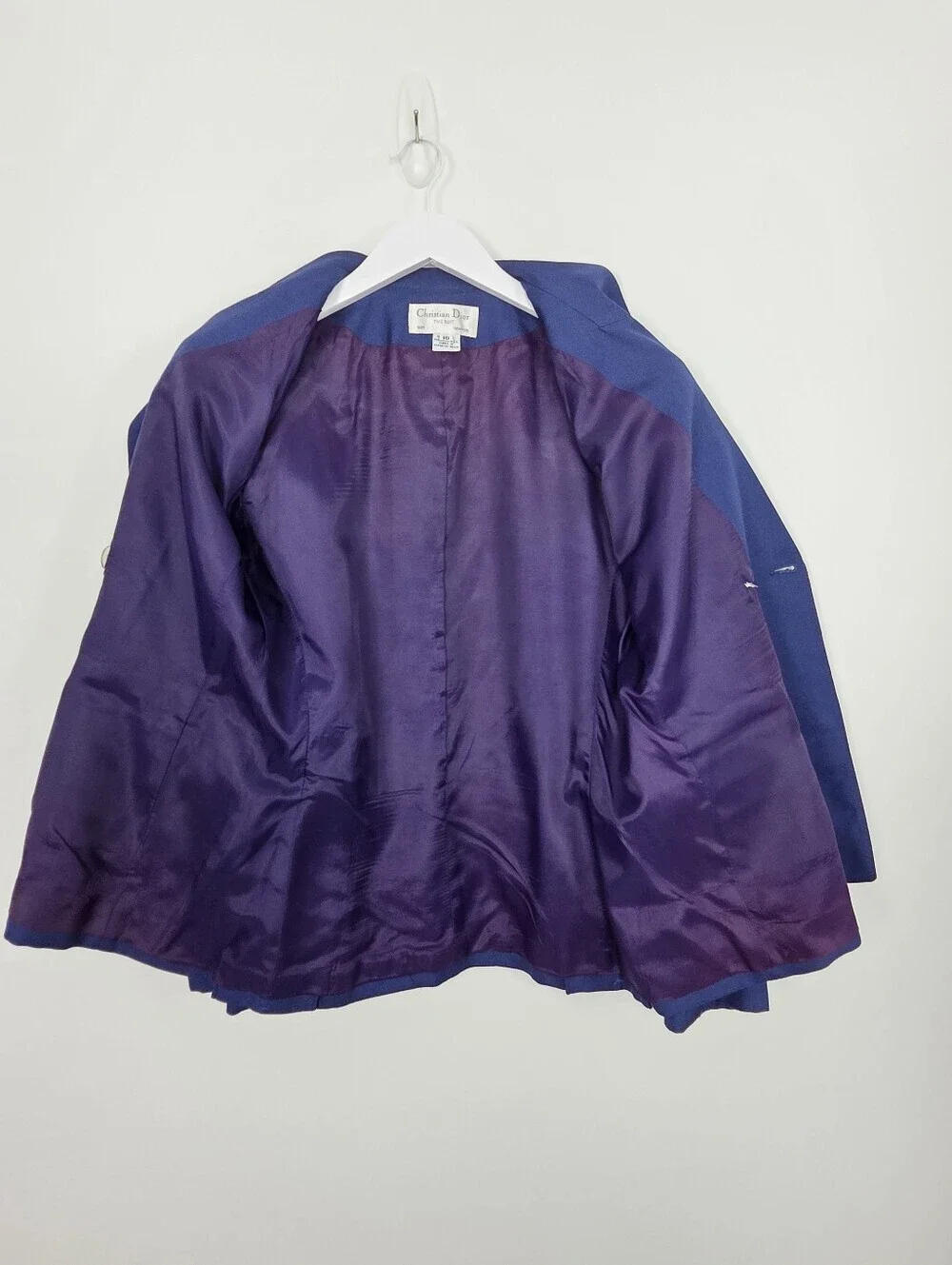Vintage Christian Dior Double Breasted Blazer with Abalone Shell Buttons Size 10