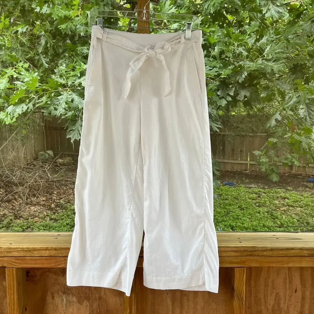 Banana Republic Factory Women's Rowan Wide Leg Linen Blend Pants Size 4