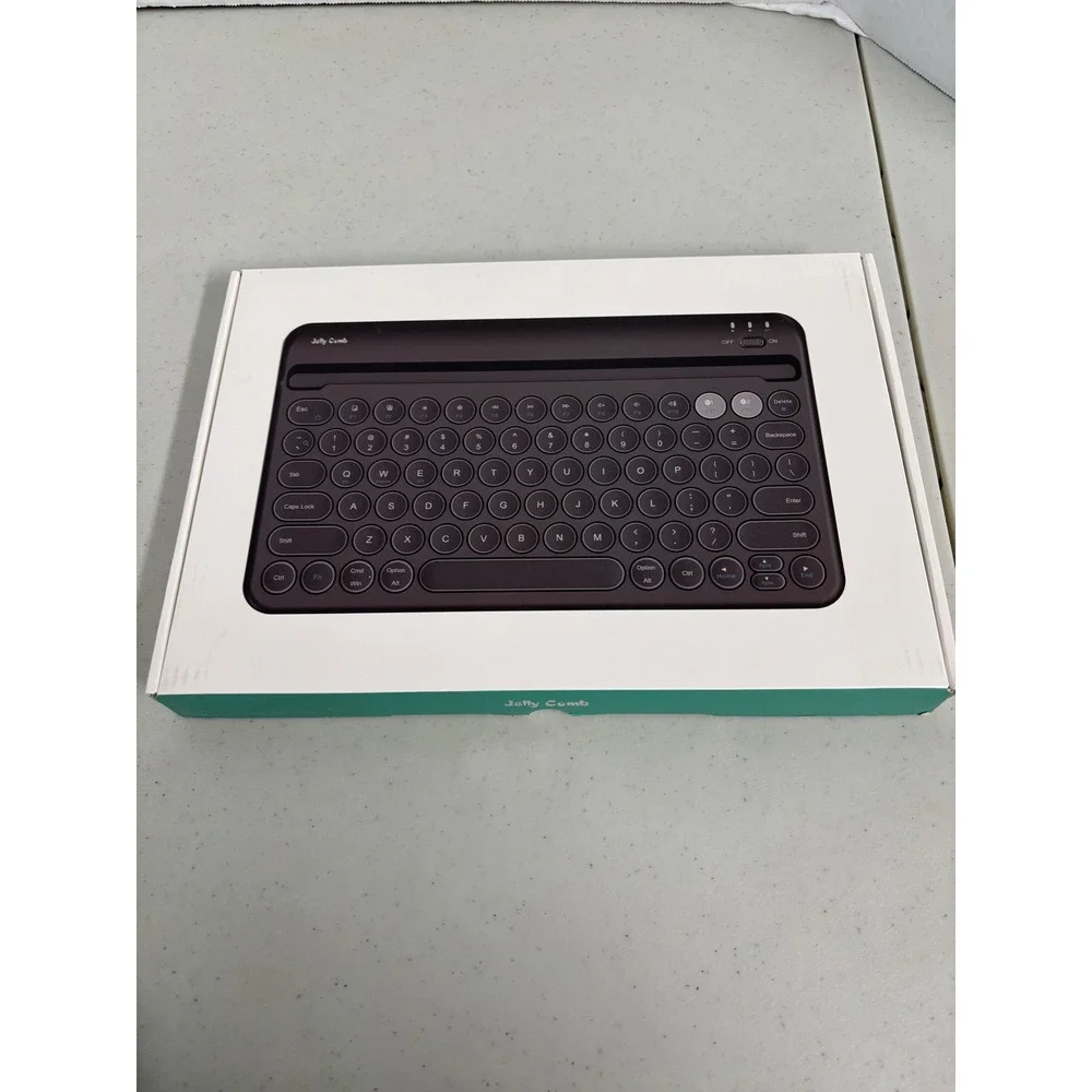 Jelly Comb B046 Multi Device Wireless‎ Keyboard Mint Green Round Keys Retro New