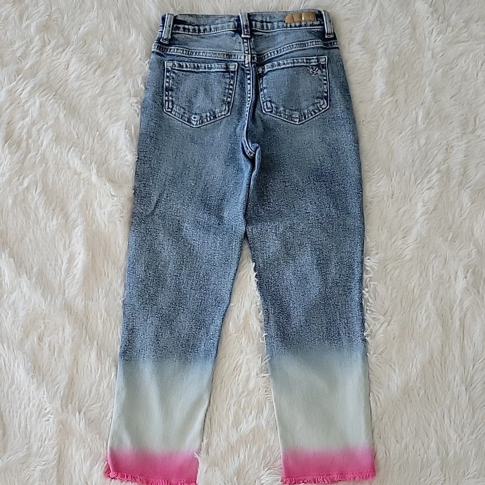 Justice Jeans Bundle 3 Pairs Girls Size 12 Slim Mini Mom Ombre Butterfly Tie Dye
