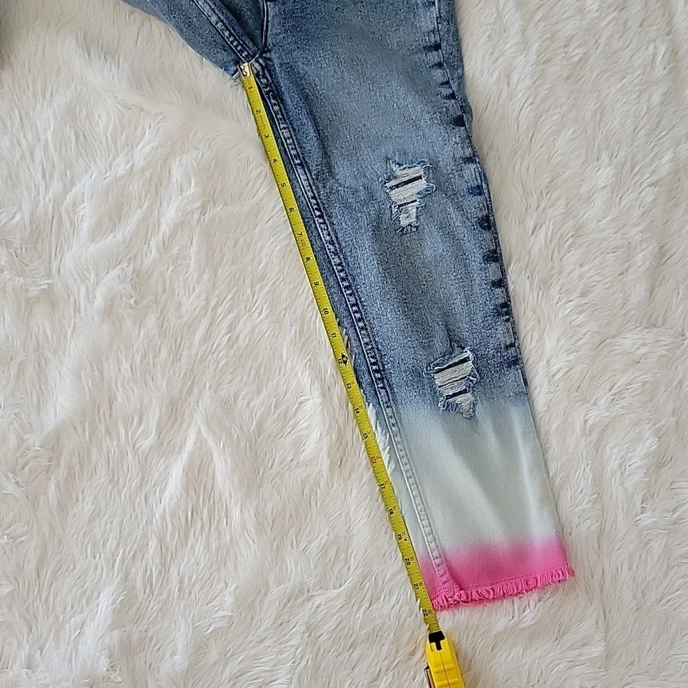 Justice Jeans Bundle 3 Pairs Girls Size 12 Slim Mini Mom Ombre Butterfly Tie Dye