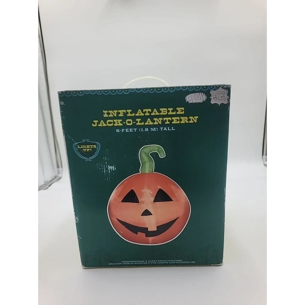 Target 2005 Airblown Inflatable 6ft Jack-O-Lantern Halloween Pumpkin Lights Up