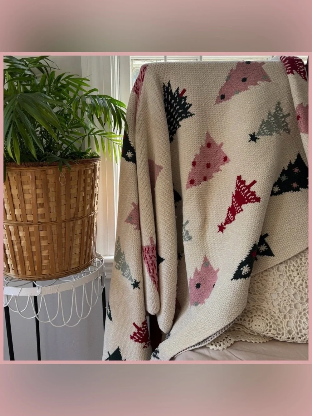 Large Festive Knit Blanket