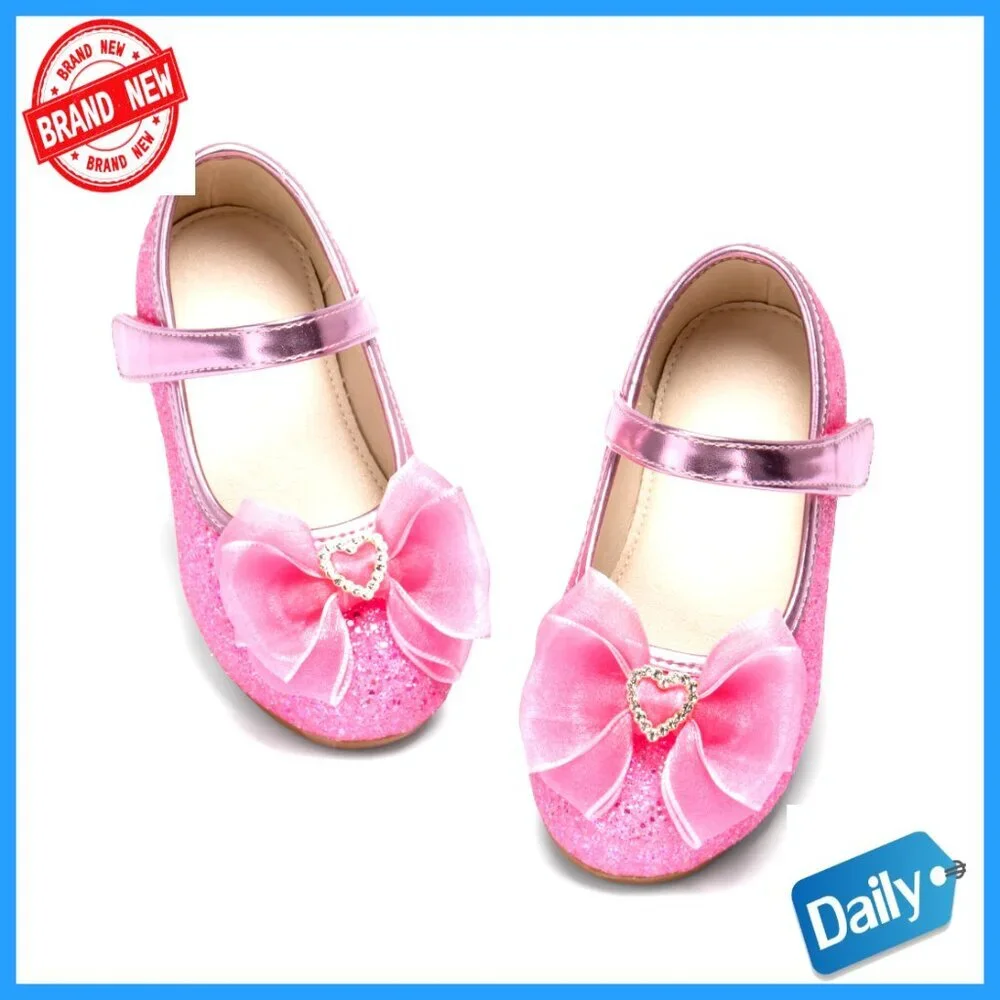 Toddler Girls Glitter Mary Jane Flats Princess Ballet Shoes Dress
