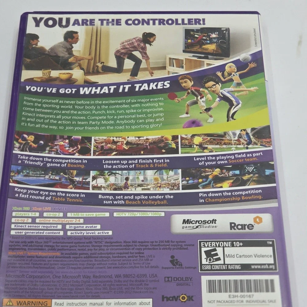 Kinect Sports Microsoft Xbox 360 Game NFR Not For Resale Complete CIB