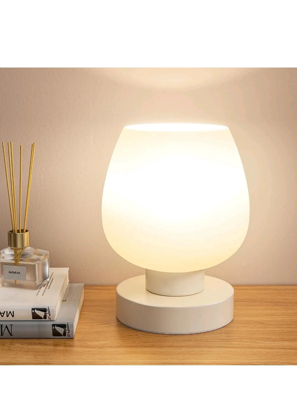 Modern White Glass Table Lamp - Home Accents