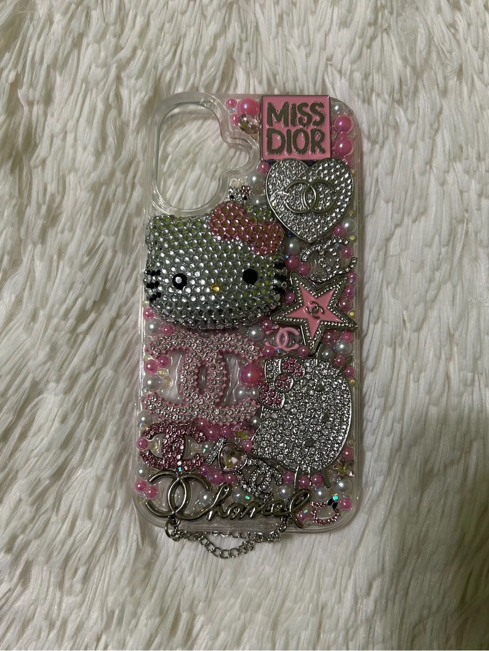Handmade iPhone 16 Junk Case Bling Hello Kitty Kawaii Luxury Pink Y2K