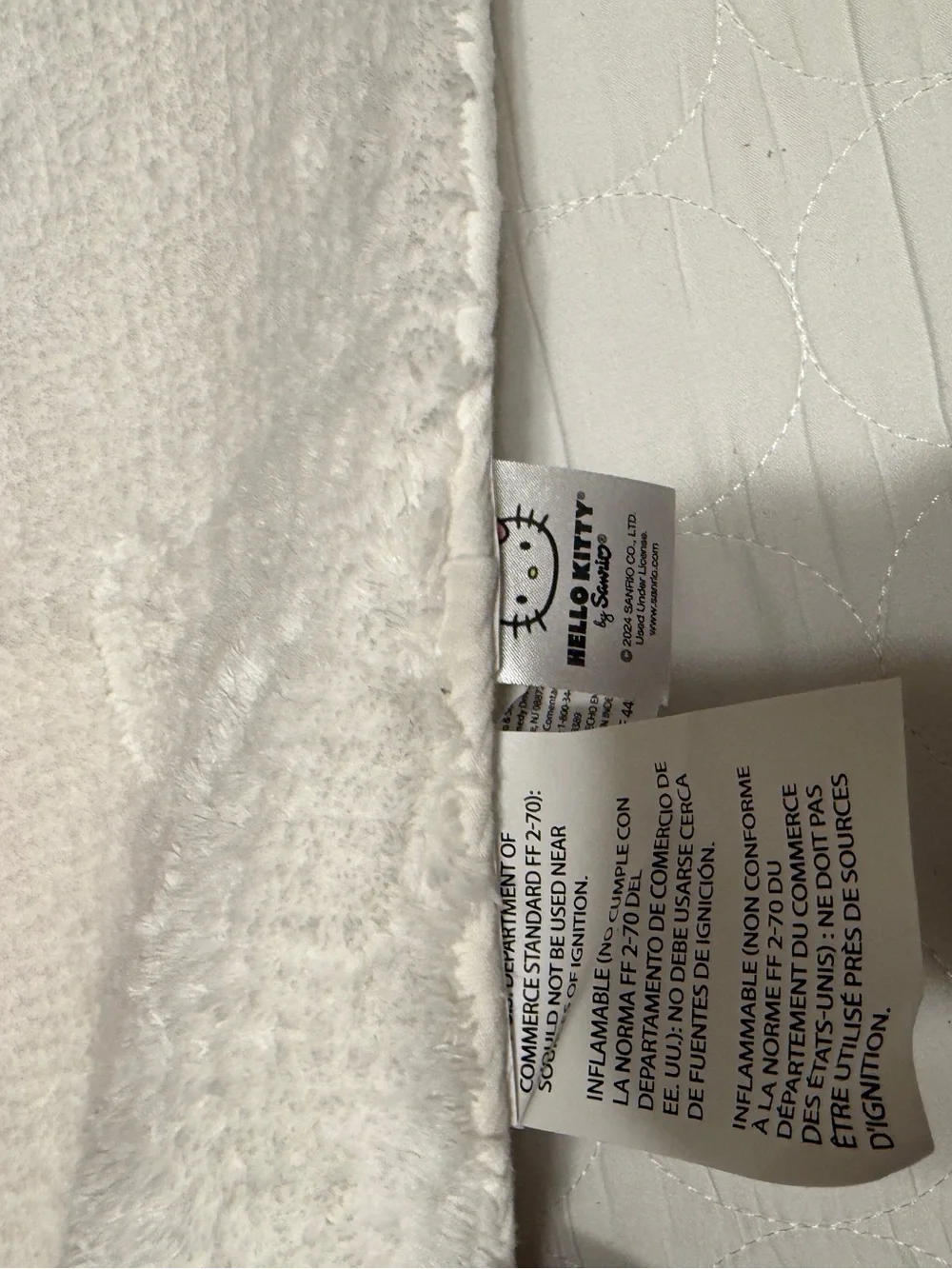 Hello Kitty Plush White Bath Mat with Branded Tag