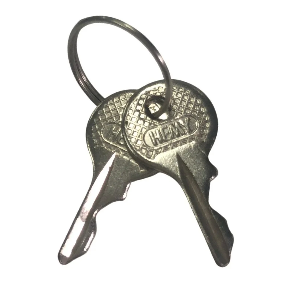 Hemy Replacement Keys Set of 2 No. 916 Silver Metal Key Ring for Luggage Lock