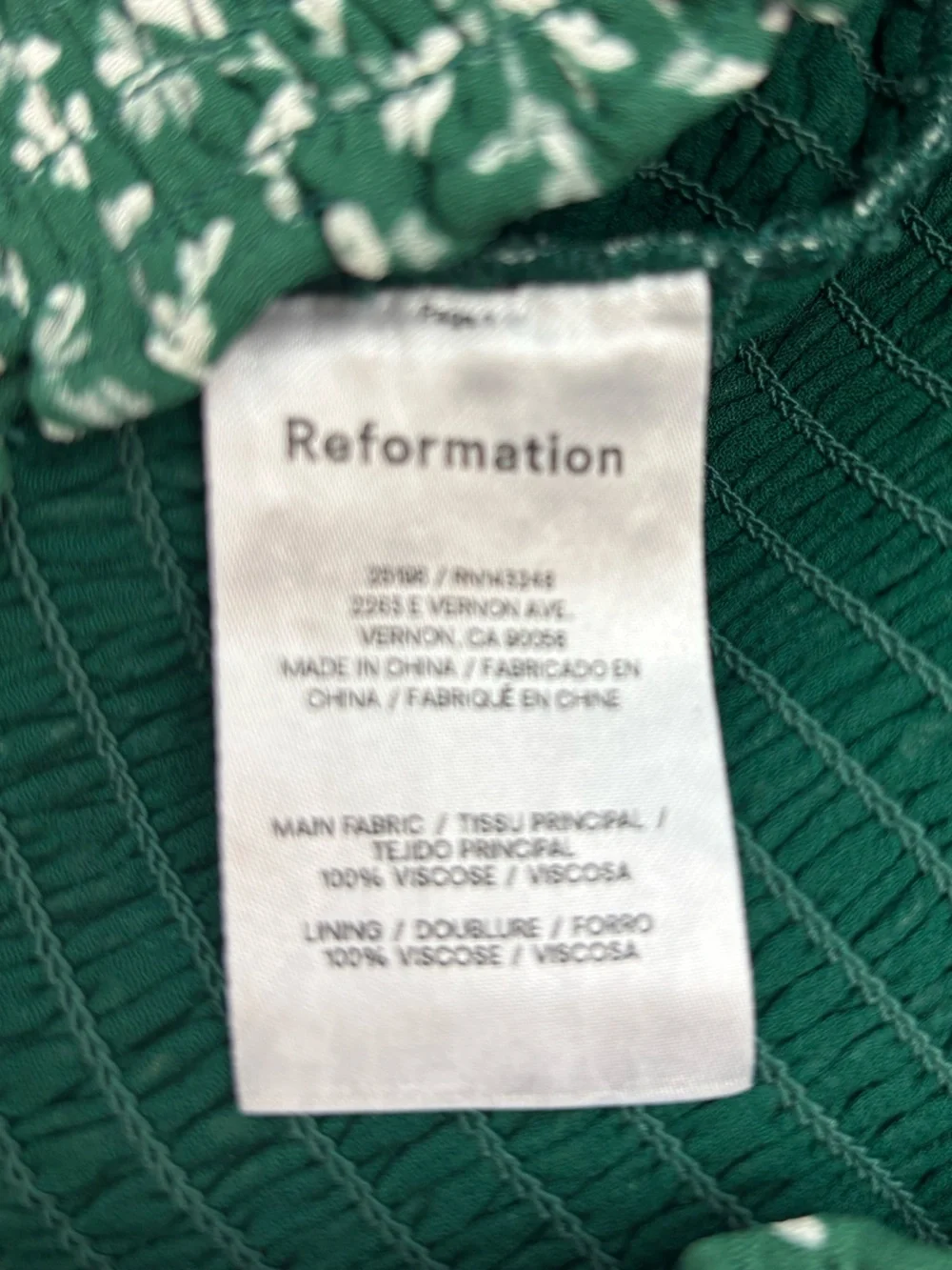 Reformation pinto smocked