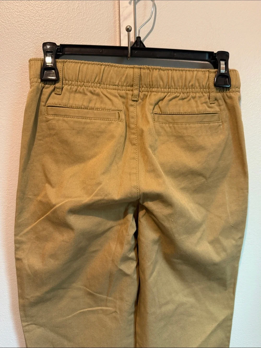 The Children's Place 12 Boys Tan Chino Uniform Pants Pull On Elastic Waist