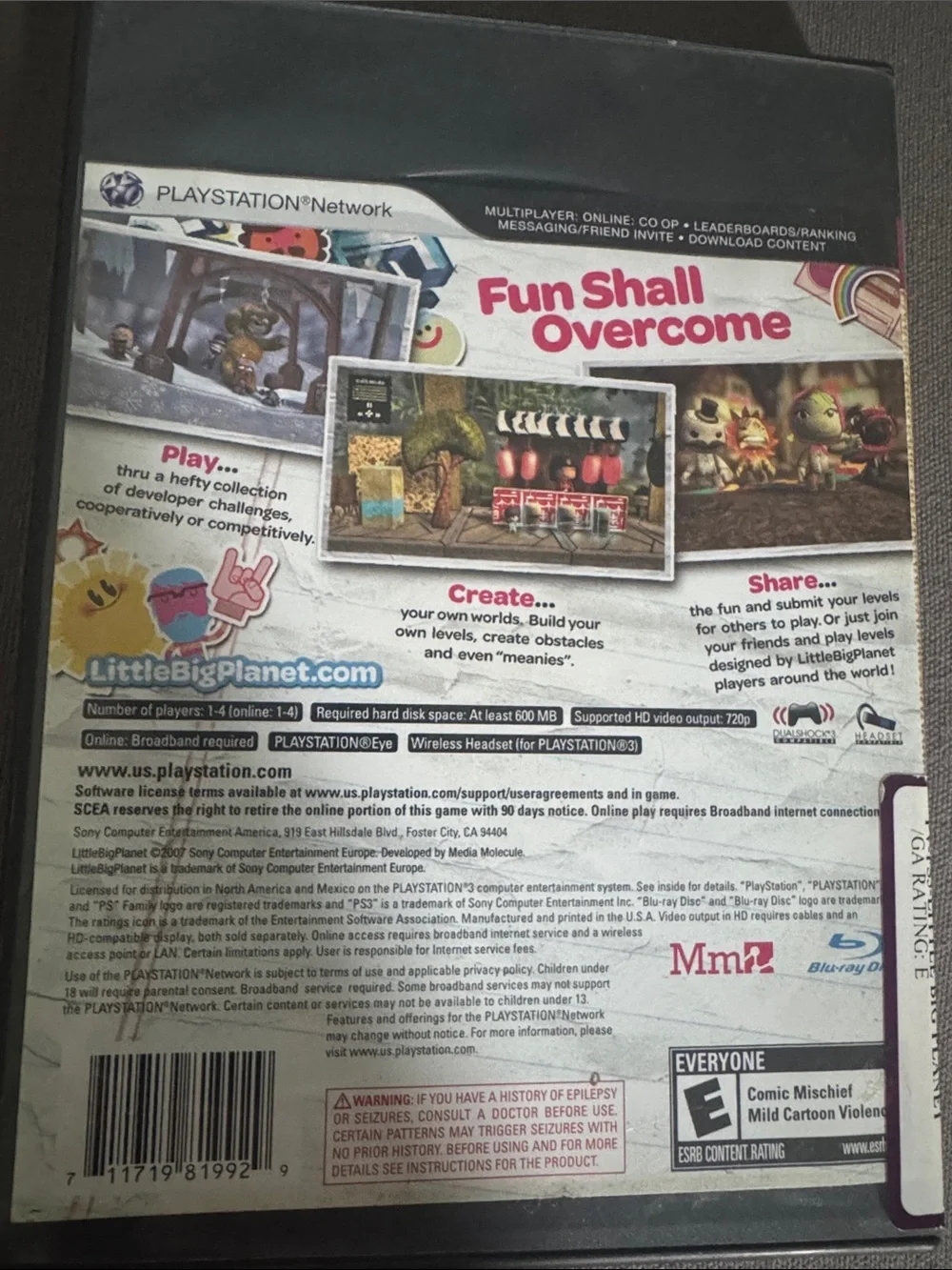 Sony colorful game