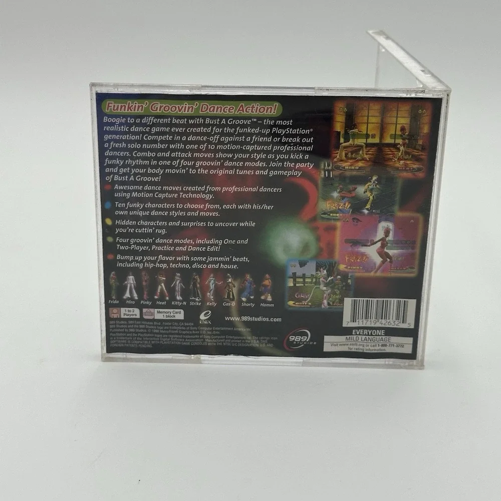 Bust A Groove (Sony PlayStation 1, 1998) PS1 Black Label - Retro Rhythm Game