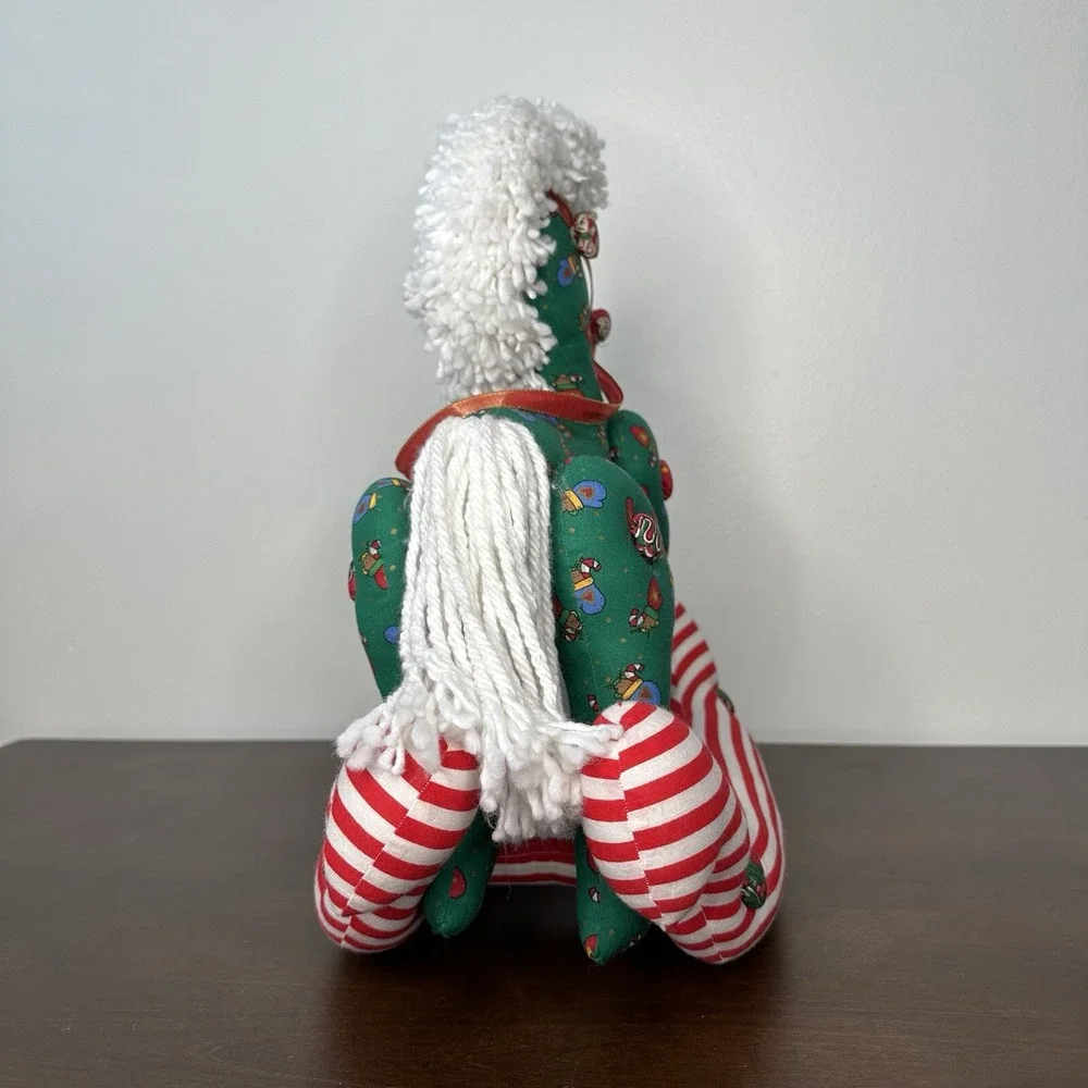 Handmade Rocking Horse Plush Christmas Holiday Quilted Patchwork Grannycore Red