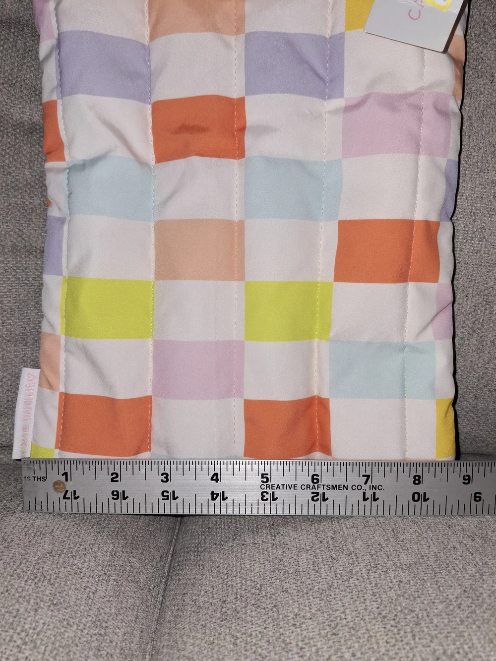 Colorful Pastel Check Quilted Pillowcase - Multicolor
