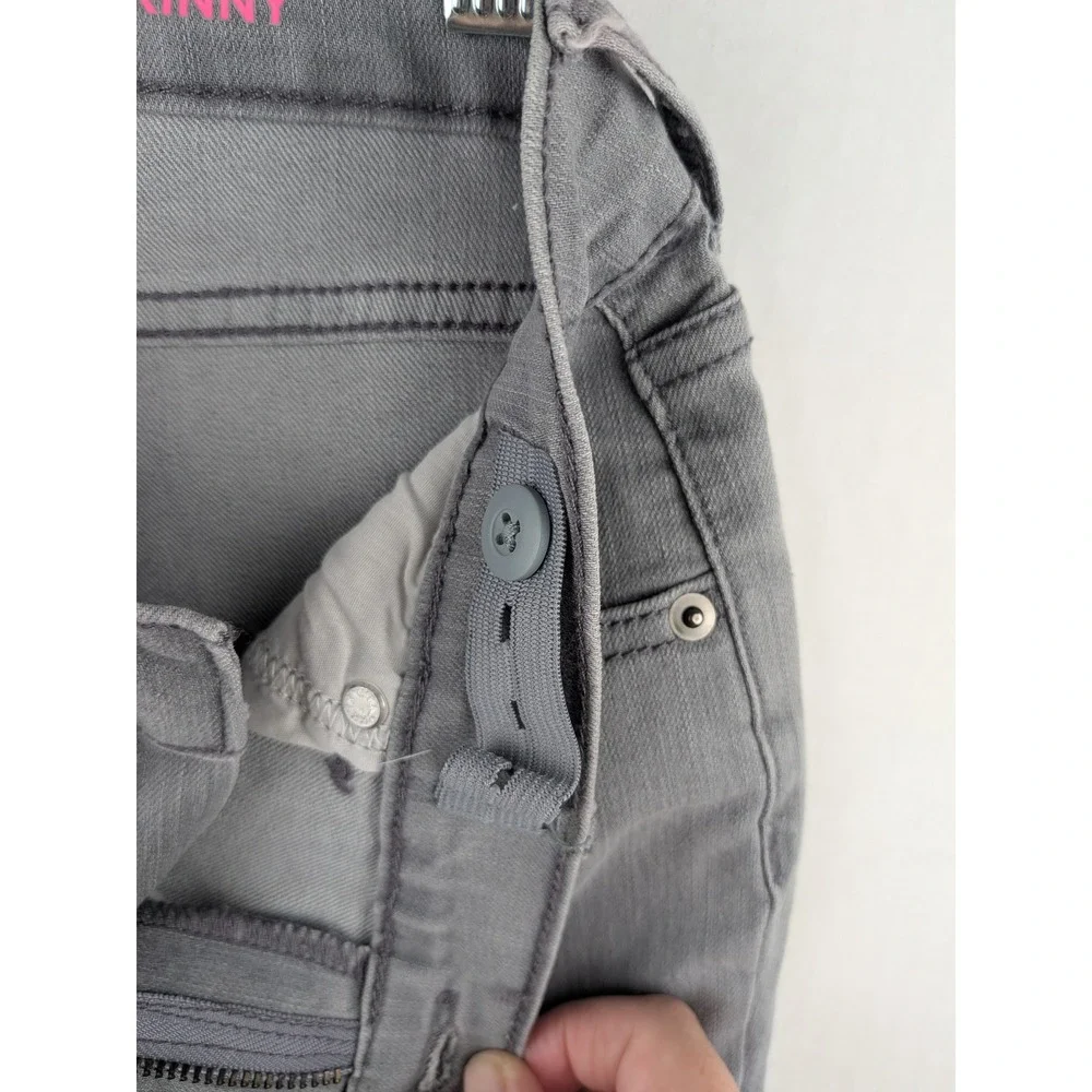 The Childrens Place Girls Super Skinny Gray Denim Jeans Size 16 Adjustable Waist