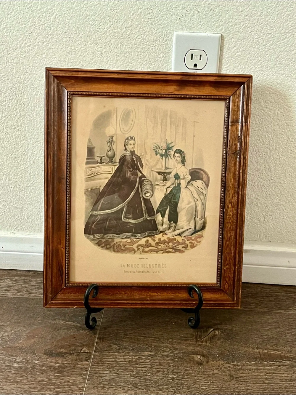 Frame Vintage artwork Franch Parisian Le Follette print 10/13 inches
