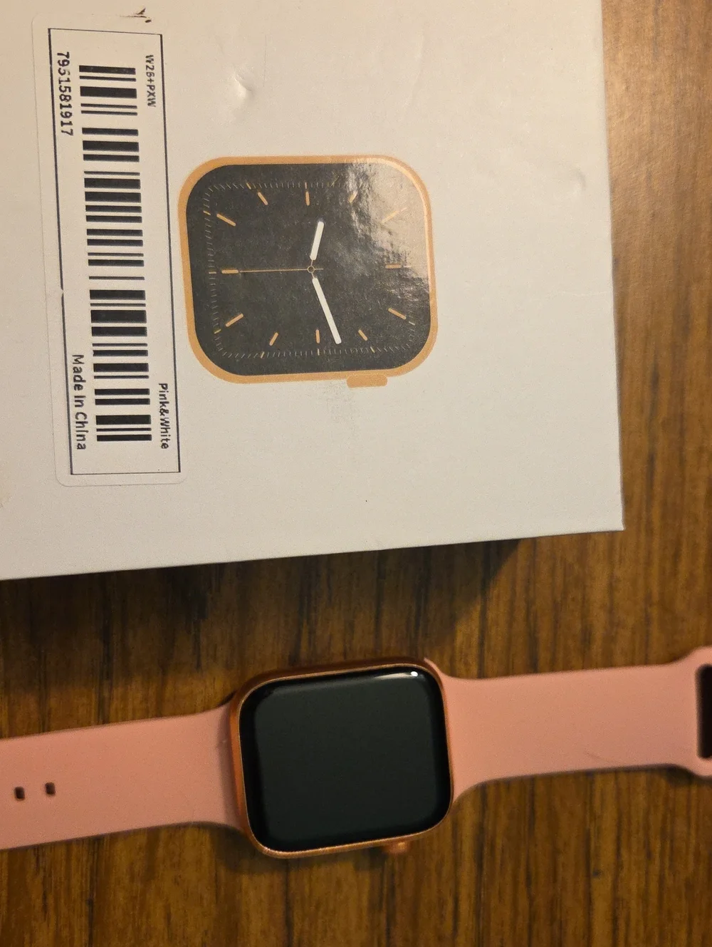Pink Silicone Smartwatch with Rose Gold Case