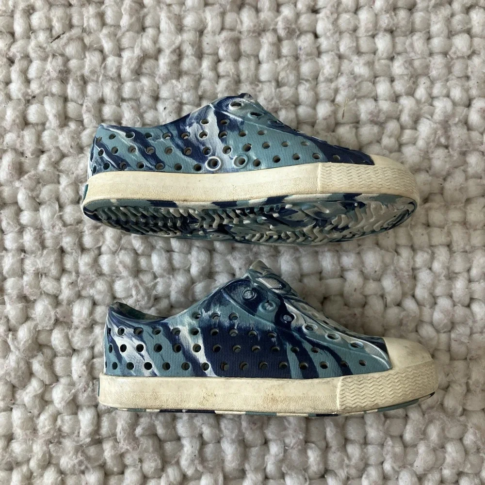 Native‎ Jefferson Youth Girl Boy Slip-On Blue Tie Die Size C7 Shoes Water