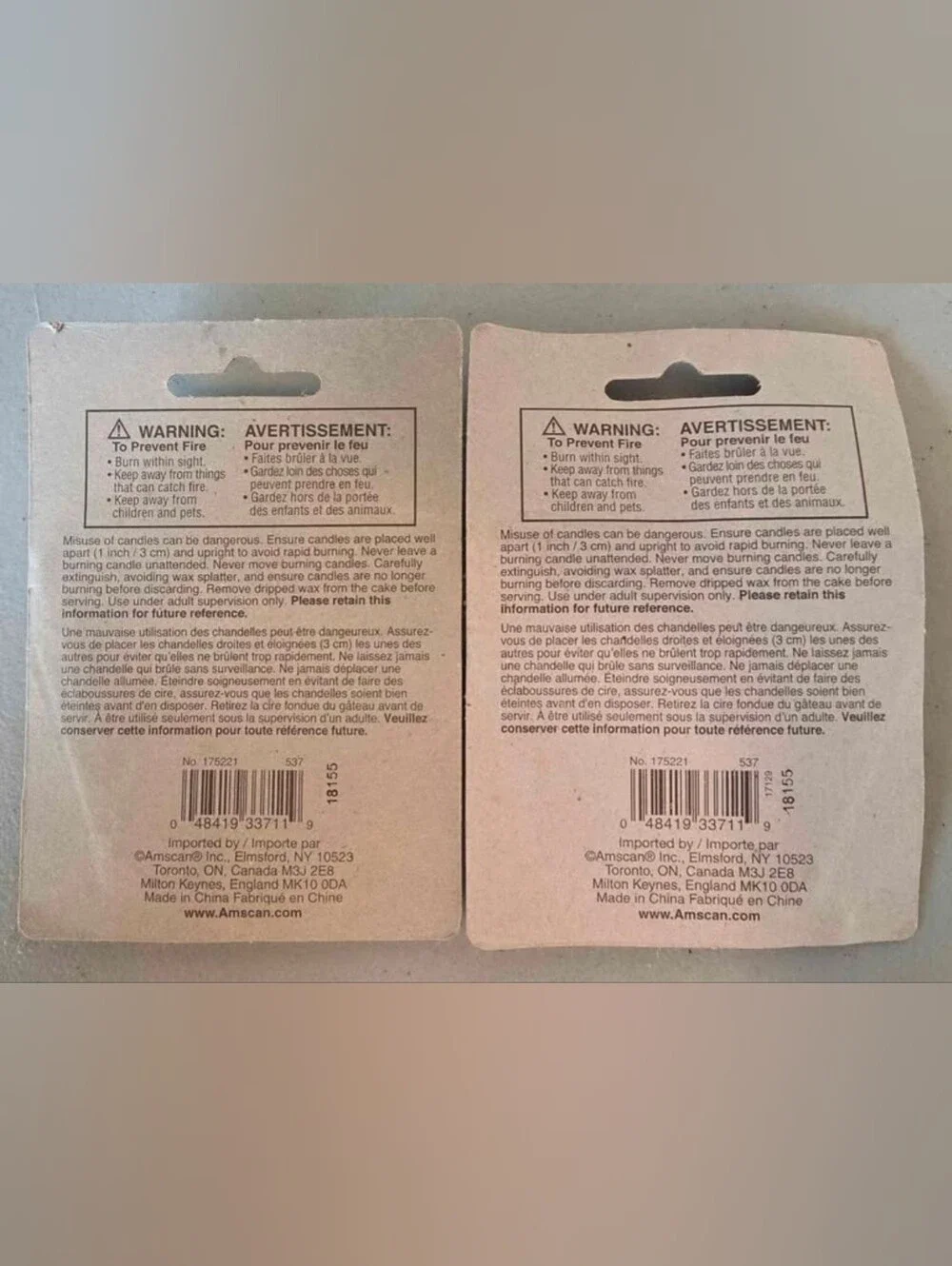 Amscan two packs