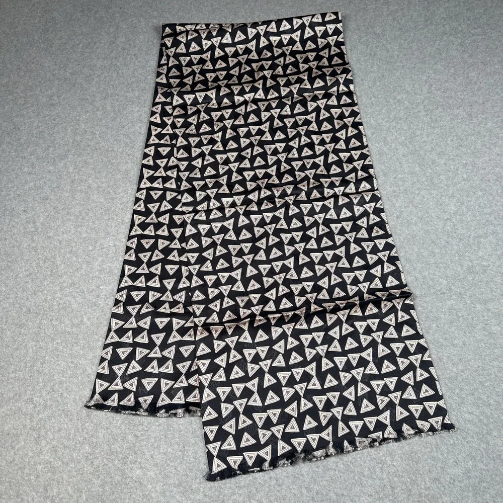 Vintage Polo Ralph Lauren Silk Tube Scarf Italy Navy‎ Geometric Print Y2K
