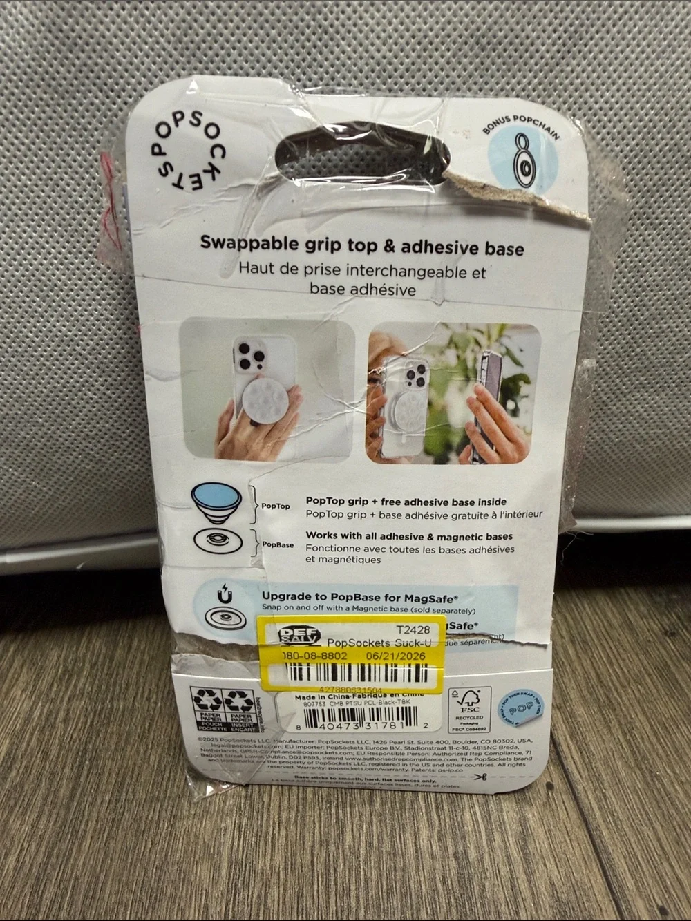 PopSocket White PopTop Swappable Grip
