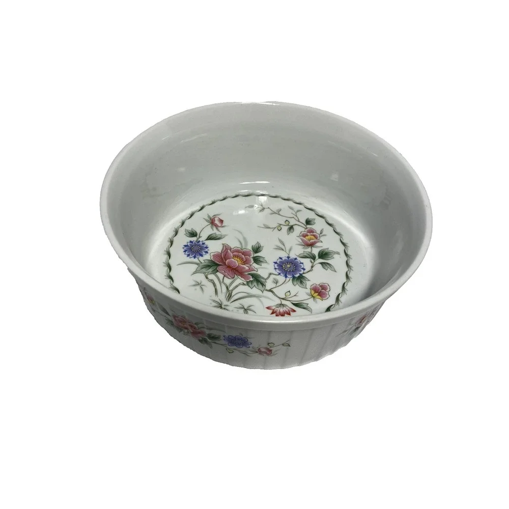 spring night vintage‎ oven to table bake ware bowl casserole dish 7827 floral