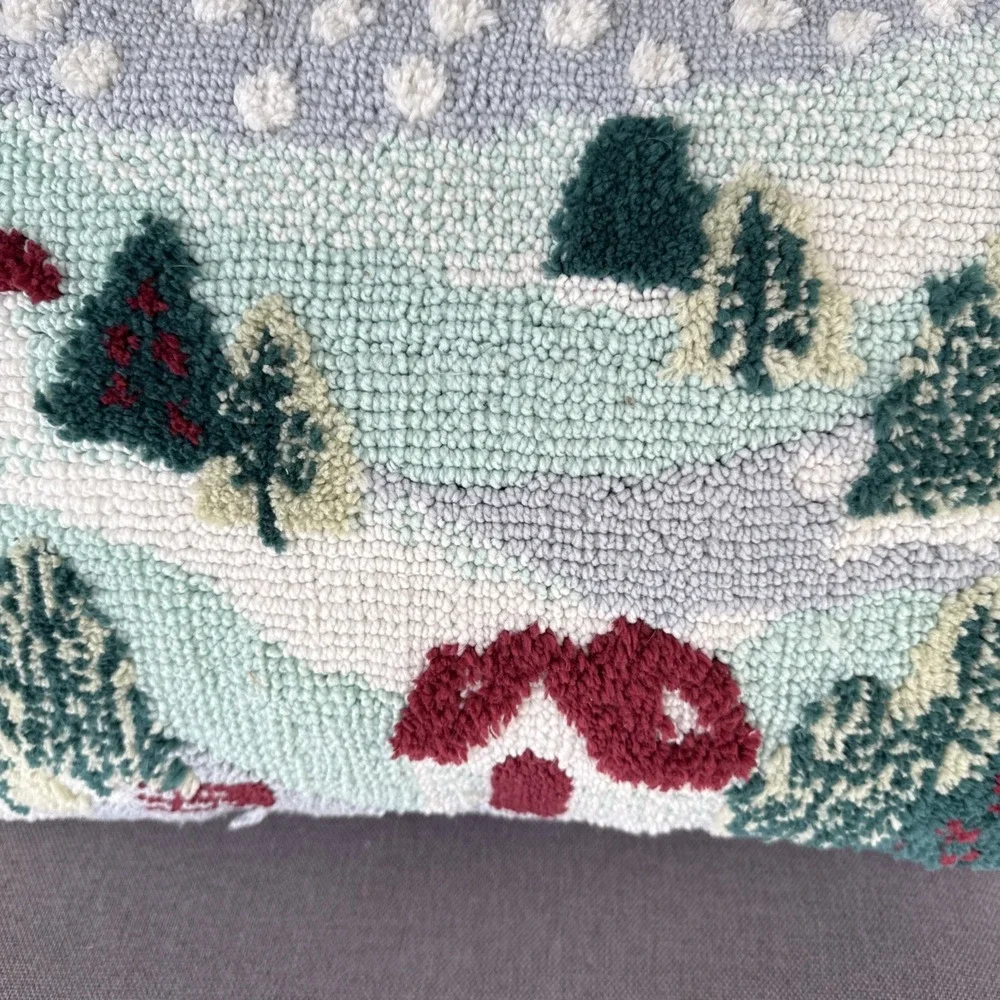 Better Homes & Garden Holiday Village‎ Outdoor Throw Pillow 14x20  Raised Loop